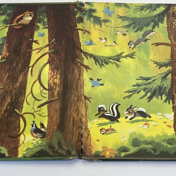 VTG Walt Disney's A Fuzzy Golden Book Bambi 1941 1949 Hardcover Simon Schuster - Picture 4 of 12